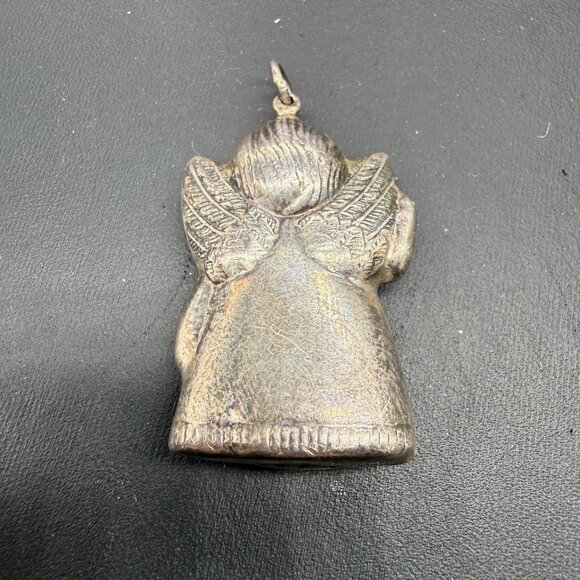 Cazenovia Sterling Silver Angel Pendant Charm Waving Cherub 1.75 Inch - Picture 3 of 6